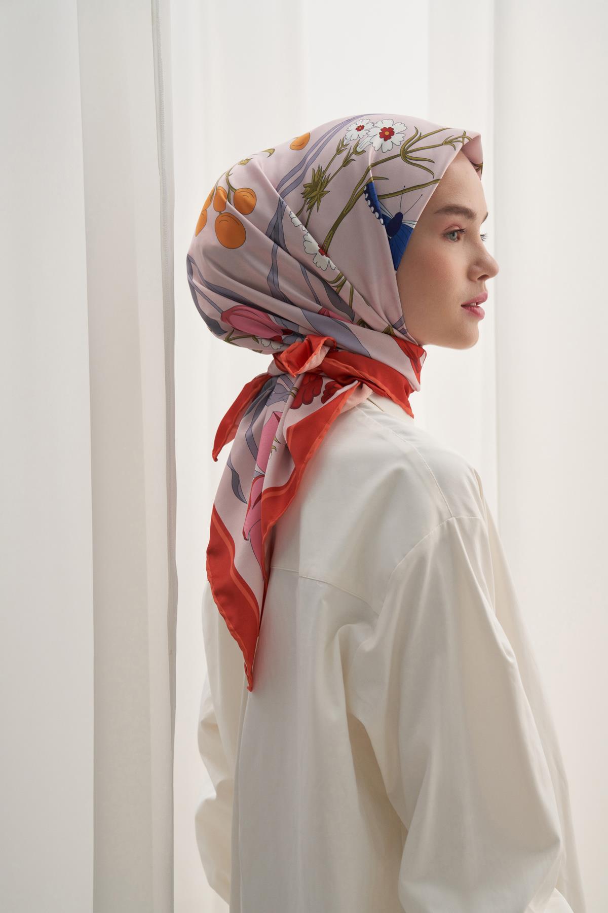 Twill Eşarp Hera Çiçekli