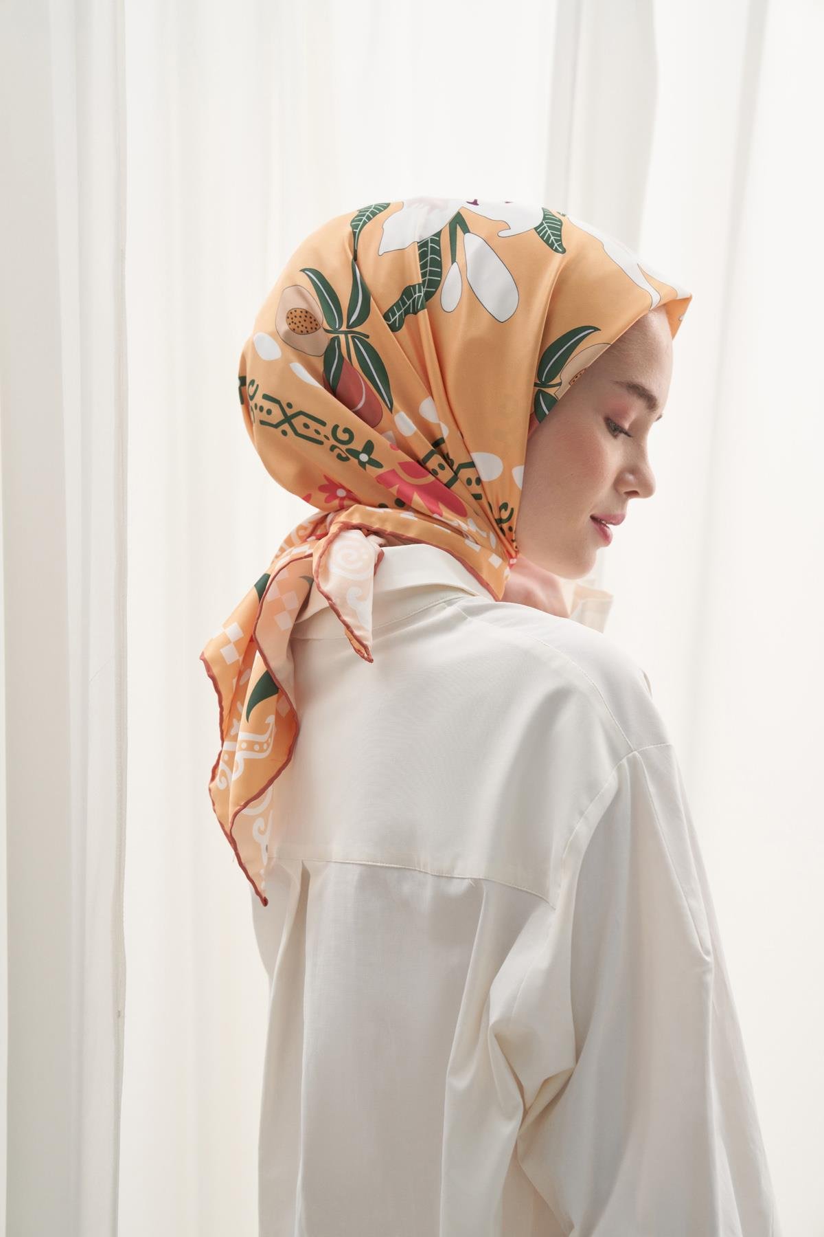 Twill Eşarp Manolya Sarı