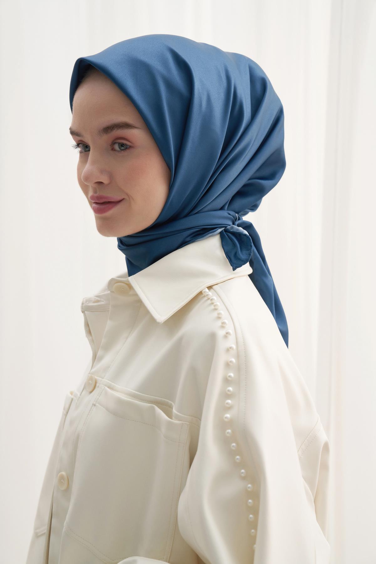 Twill Eşarp Petrol Mavisi