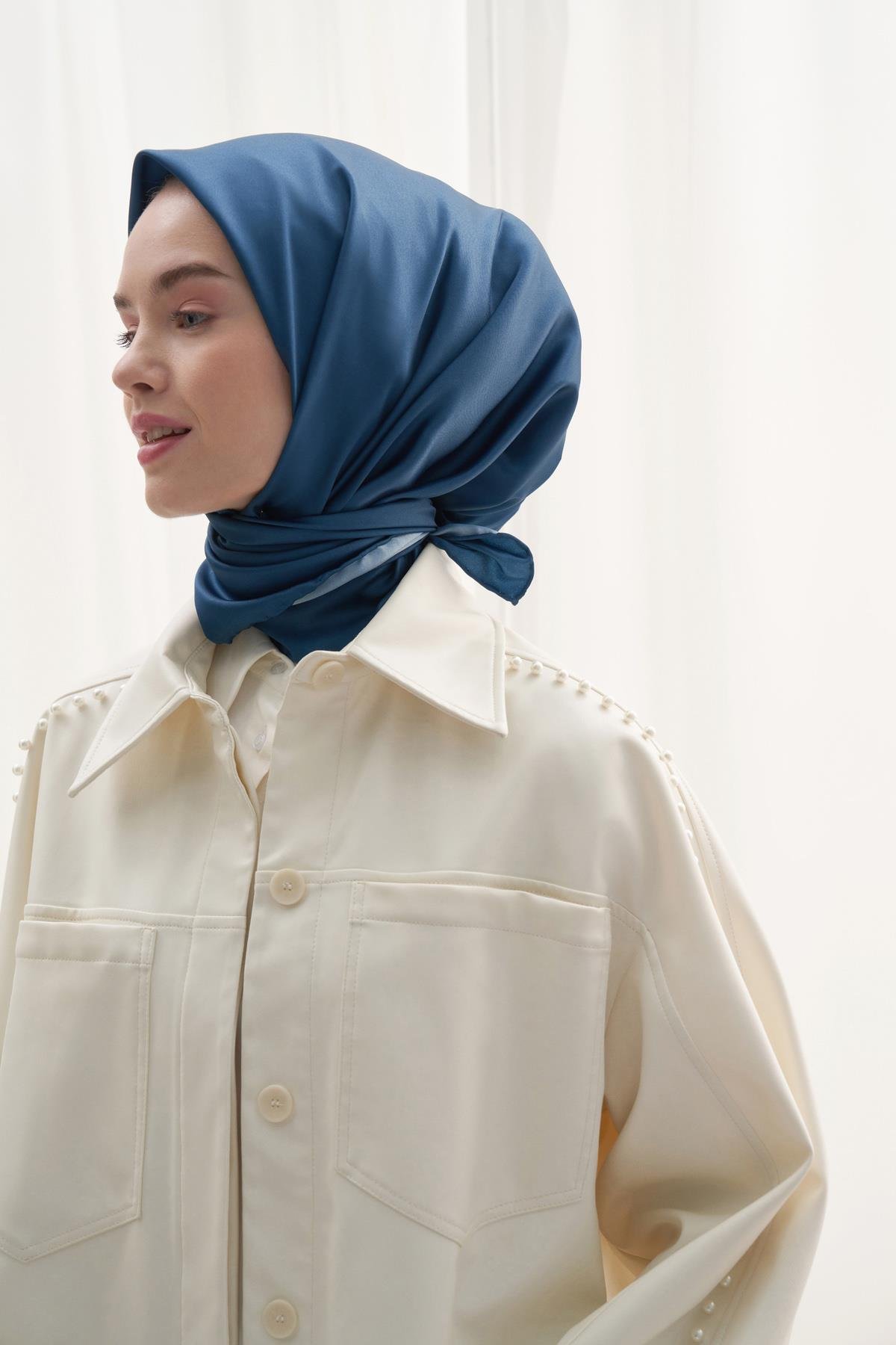 Twill Eşarp Petrol Mavisi