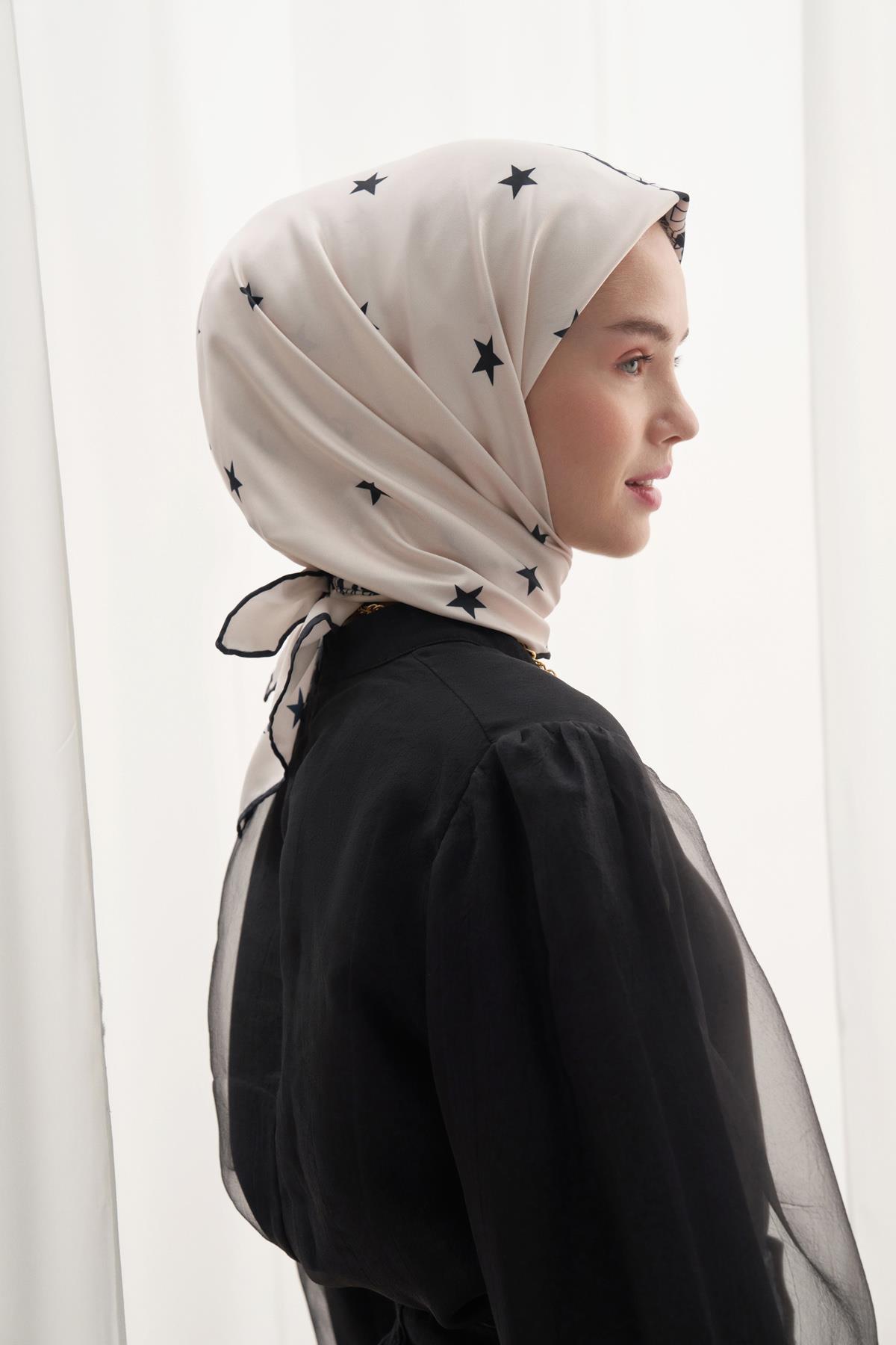 Twill Eşarp Rose Siyah