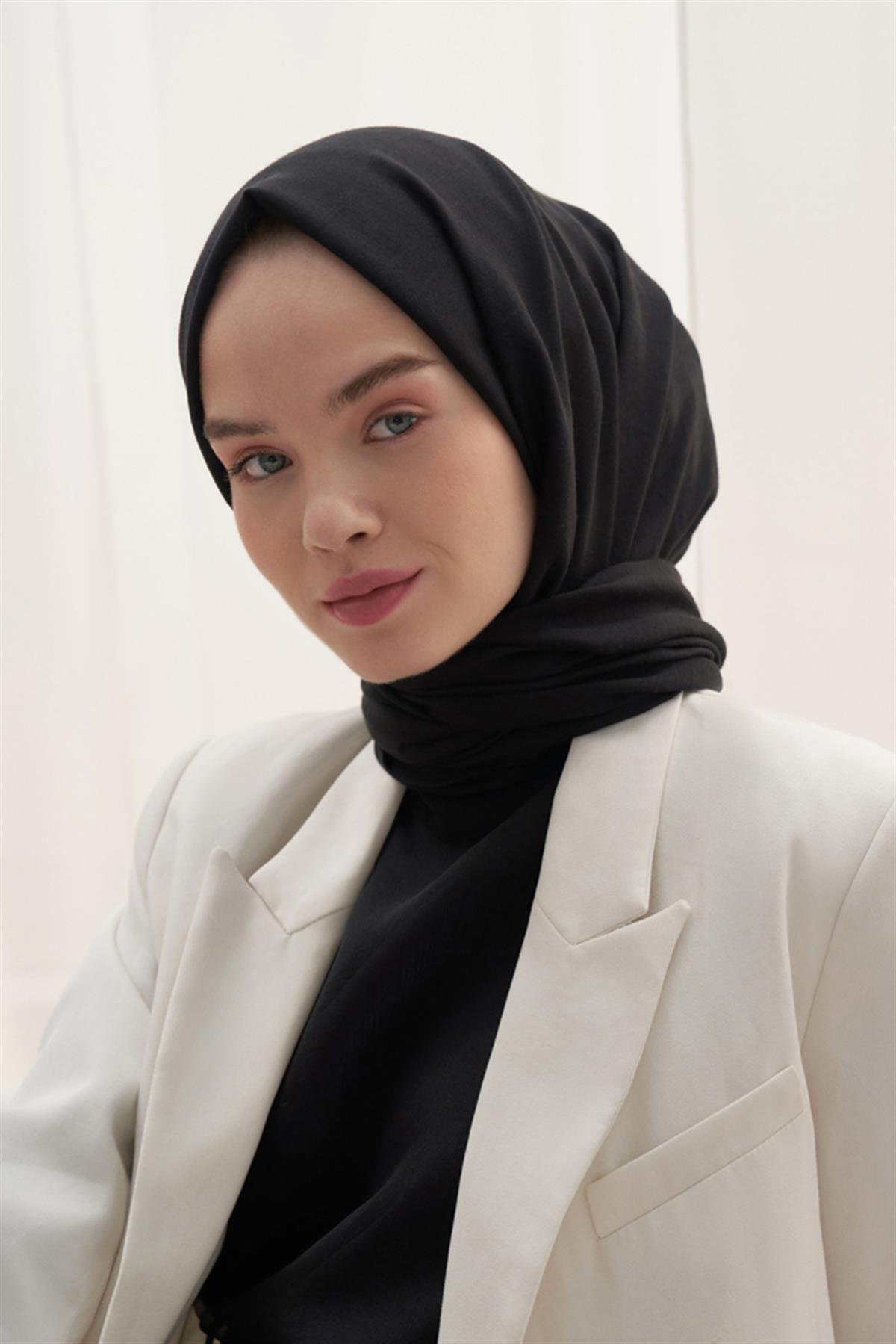 Vence Çift Taraflı Mio Desen İpek Şal Siyah