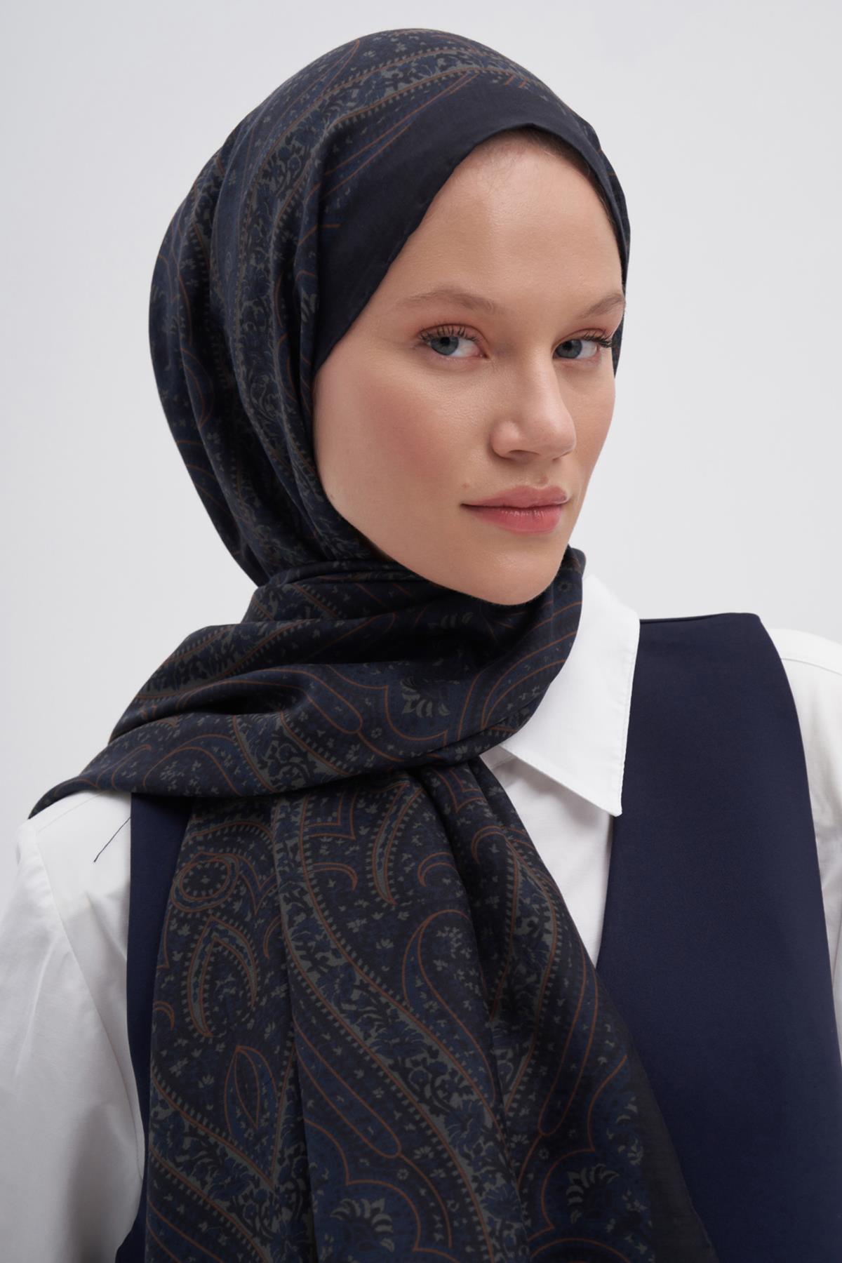 Vera Soft Mavi Early İpek Şal