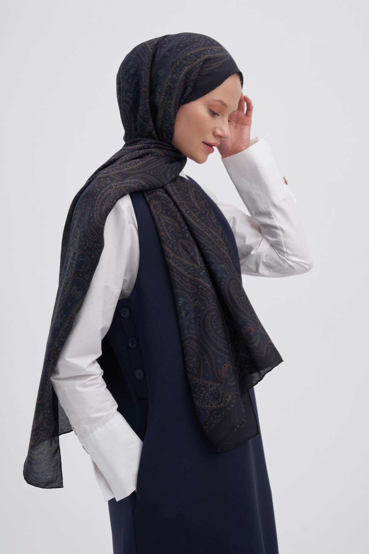 Vera Soft Mavi Early İpek Şal