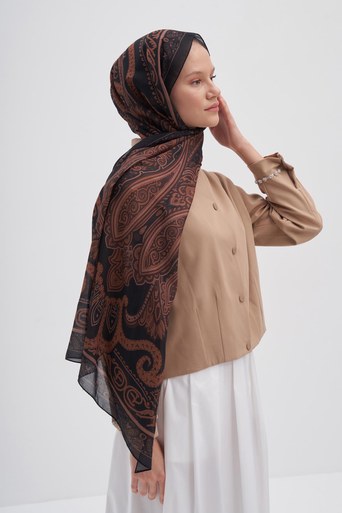 Vintage Bakır Nilla Pamuklu Şal