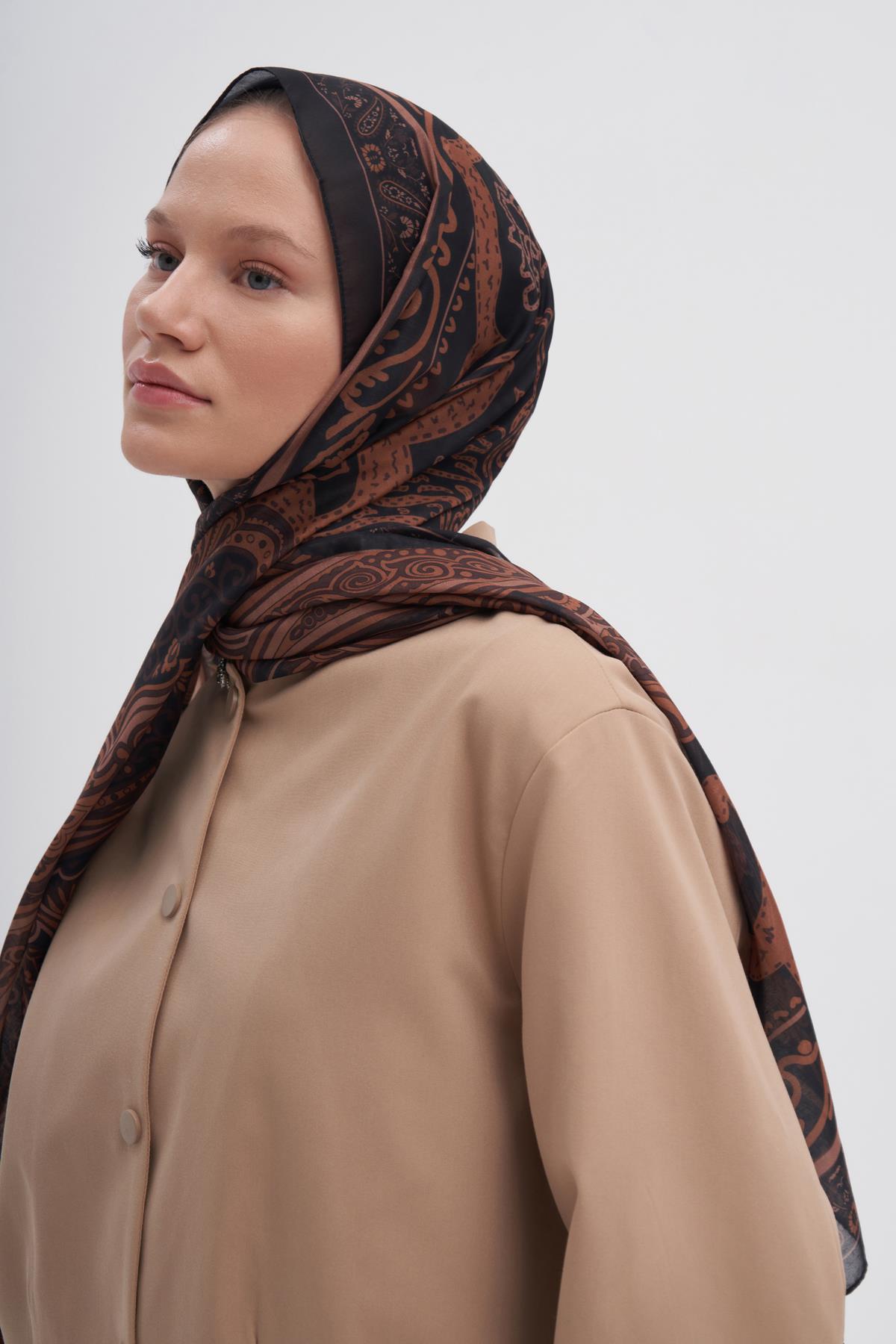 Vintage Bakır Nilla Pamuklu Şal