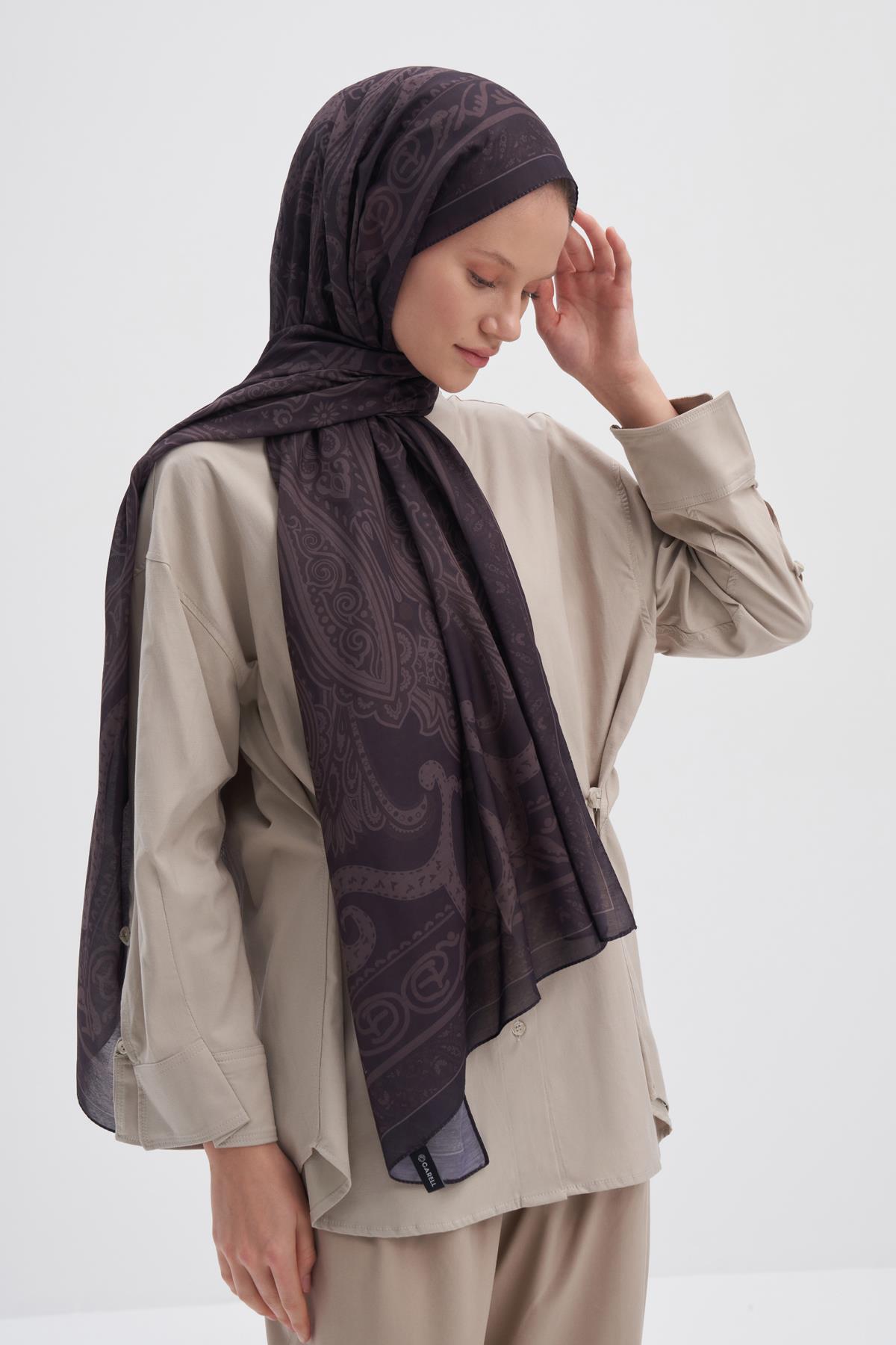 Vintage Dark Nilla Pamuklu Şal