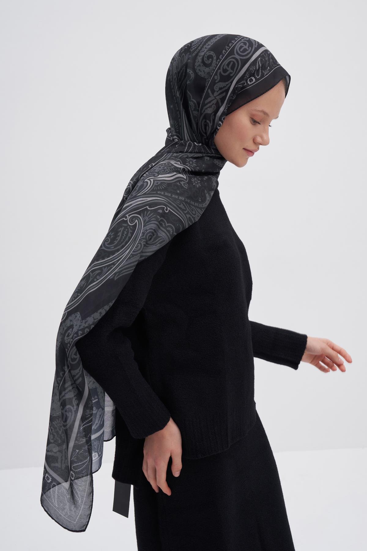 Vintage Dark Yeşil Nilla Pamuklu Şal