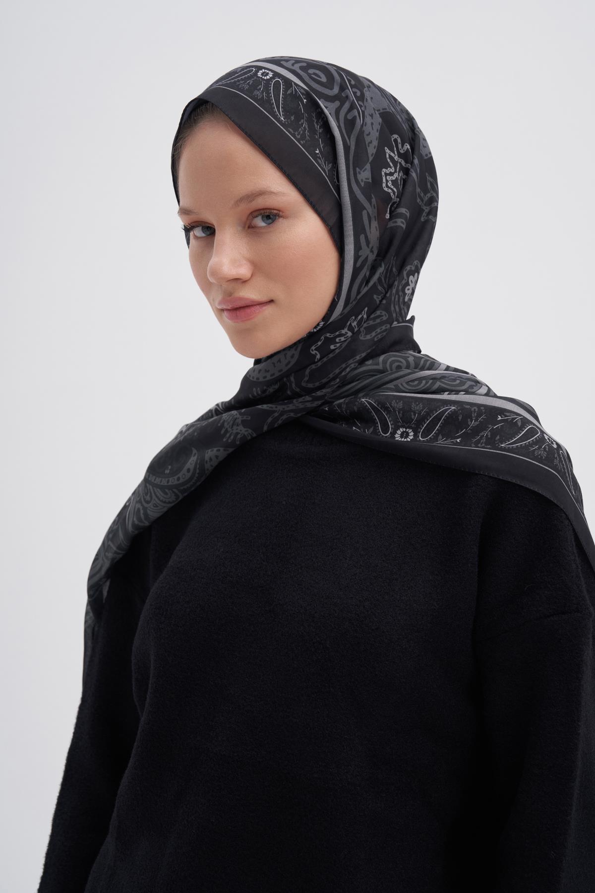 Vintage Dark Yeşil Nilla Pamuklu Şal