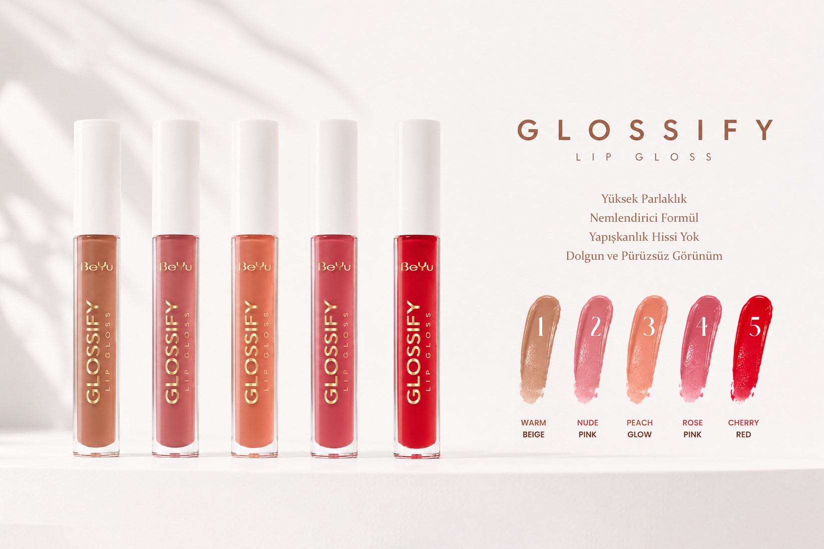 Glossify Lipgloss - 01 - Yüksek Pigmentli Parlak Likit Ruj