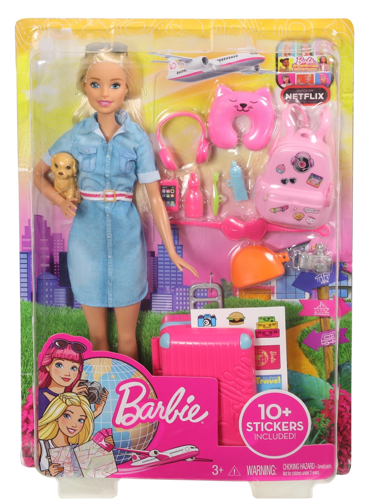 Barbie Seyahatte Bebeği ve Aksesuarları FWV25