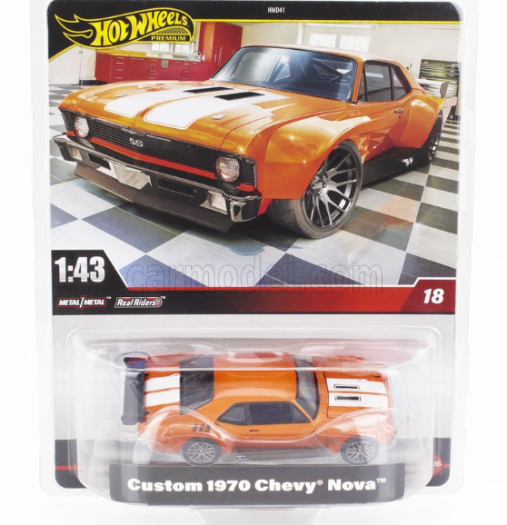 Hot Wheels 1/43 PremiumCustom 1970 Chevy Nova Model Araba