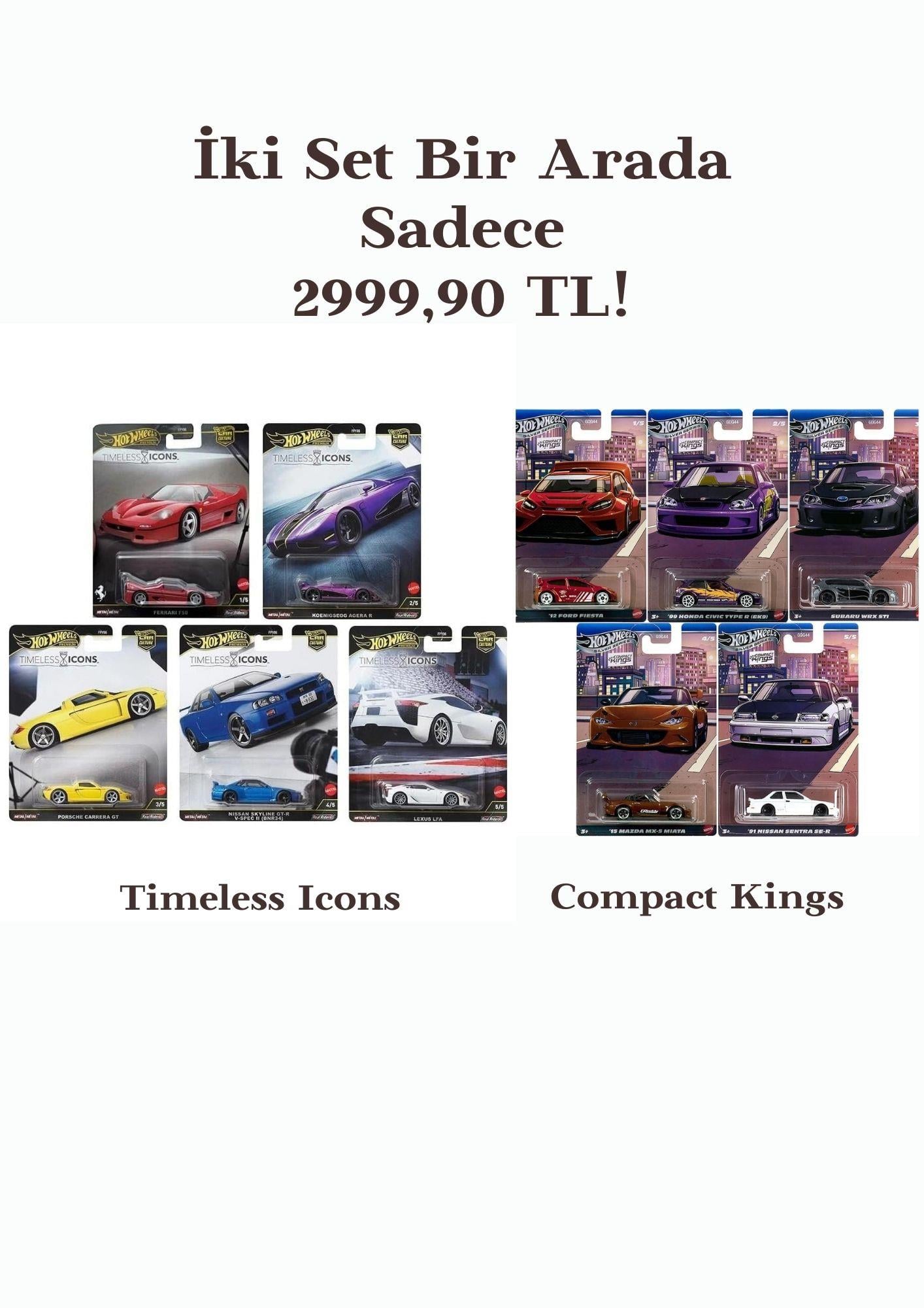Hot Wheels Compact Kings-Timeless Icons İkili Set 