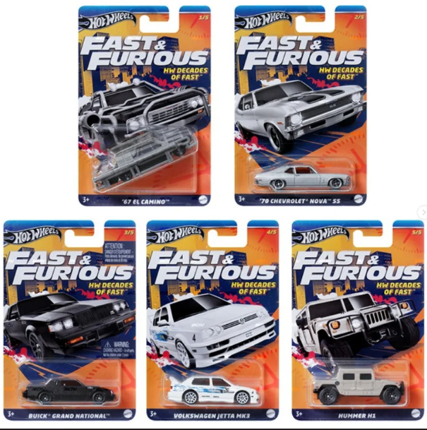 Hot Wheels Fast&Furious Decades of Fast Beşli Araba Seti HNR88