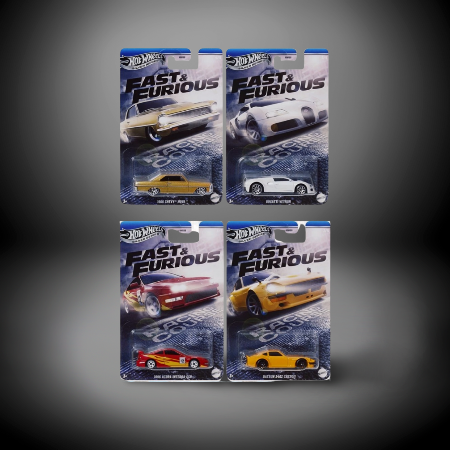Hot Wheels Fast&Furious Racing Course Temalı Silver Series Dörtlü Araba Seti