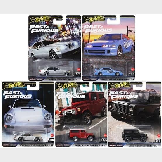 Hot Wheels Fast&Furious Temalı Premium Beşli Araba Seti HNW46 979G (ÖN SATIŞ)