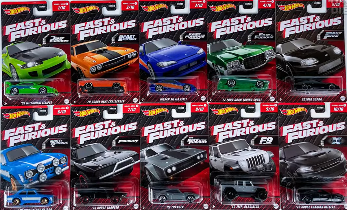 Hot Wheels Fast&Furious Uzun Kart 10'lu Set