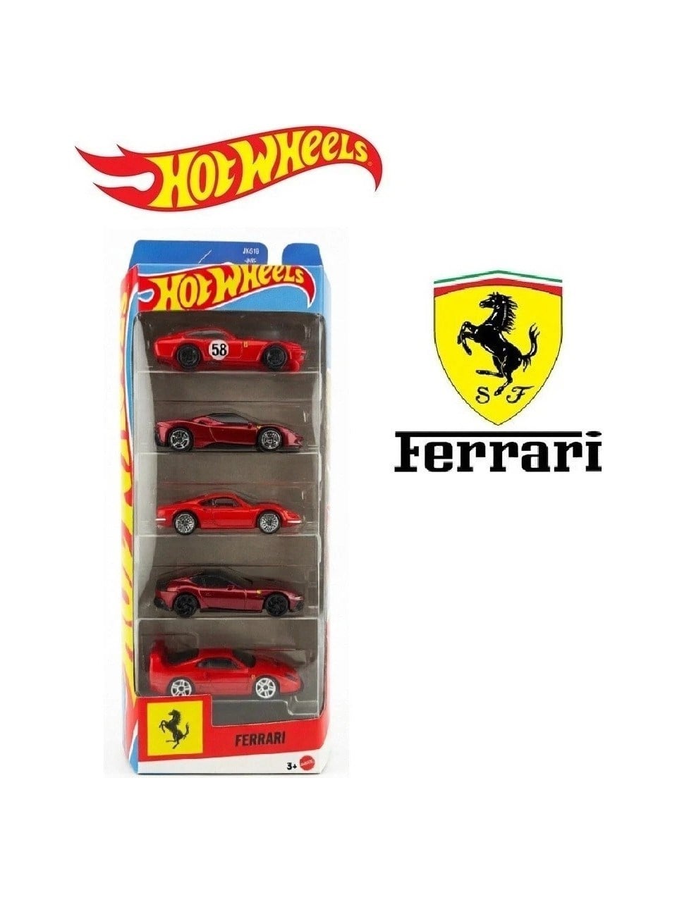 Hot Wheels Ferrari Beşli Regular Araba Seti JLN12