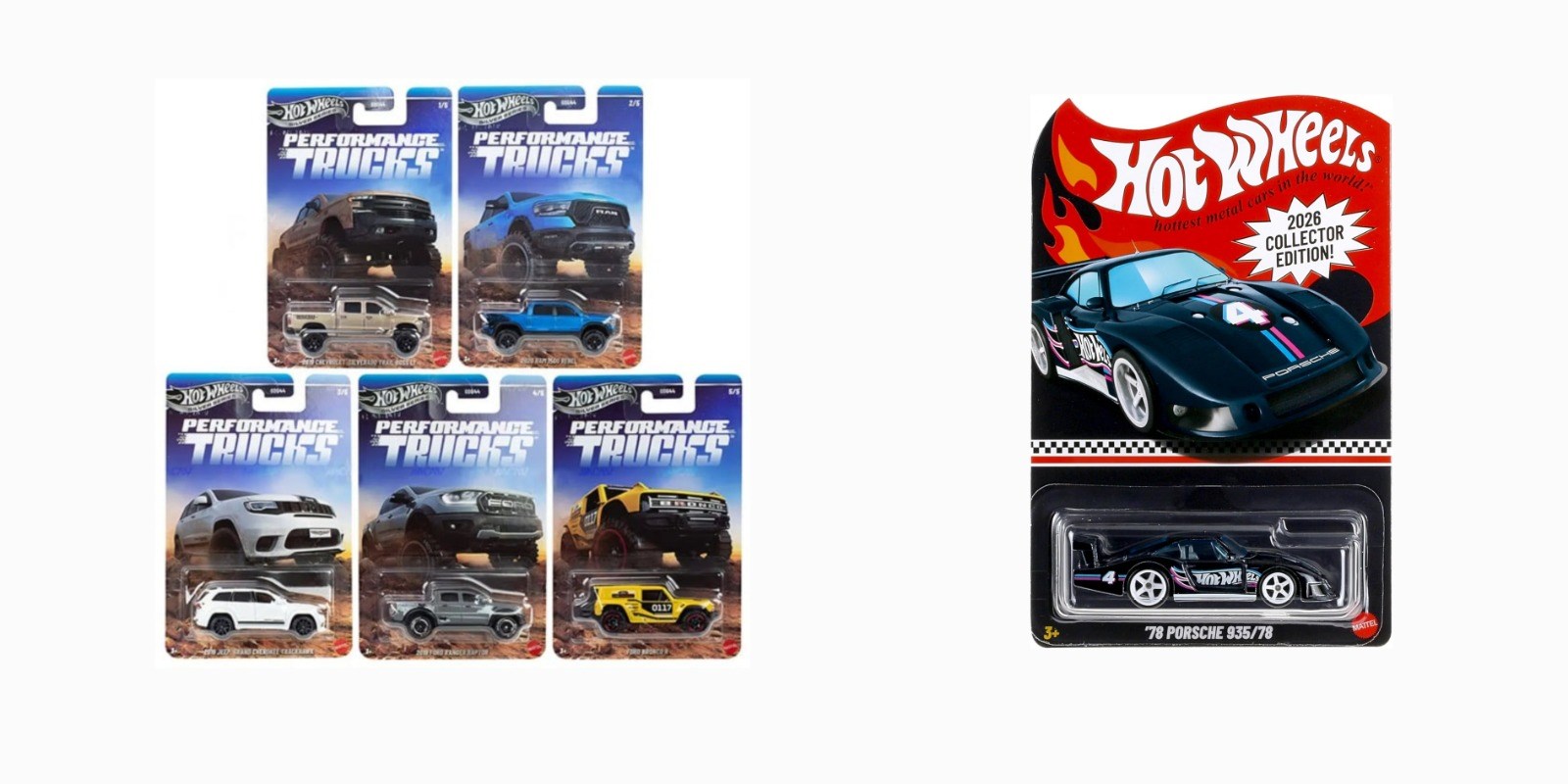 Hot Wheels Performance Trucks 5'li Set + 78 Porsche 935/78