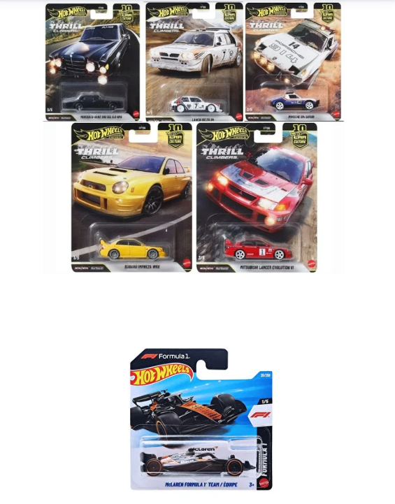 Hot Wheels Premium Thrill Climbers Set + Mclaren Formula 1 Equip Team
