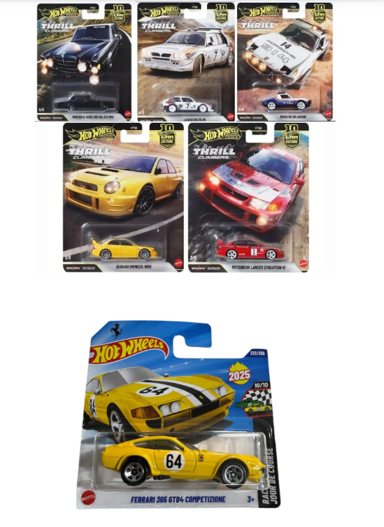 Hot Wheels Premium Thrill Climbers Set + Ferrari 365 GTB4 Competizione Sarı