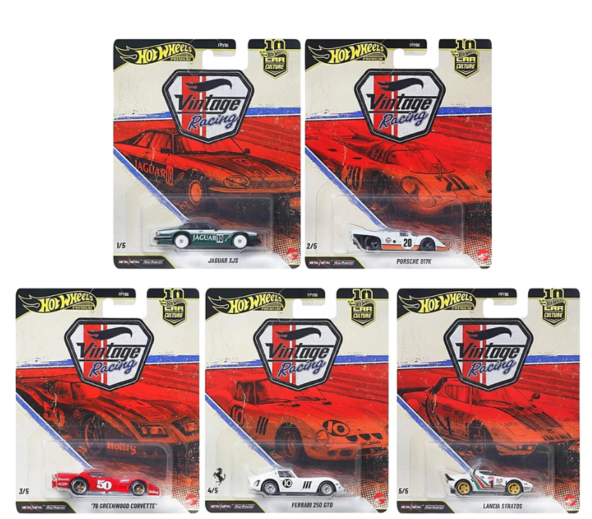 Hot Wheels Premium Vintage Racing Beşli Araba Seti
