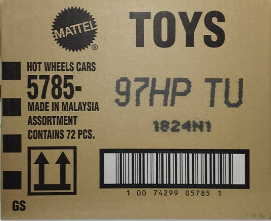 Hot Wheels Tekli Arabalar P Case 72'li Koli