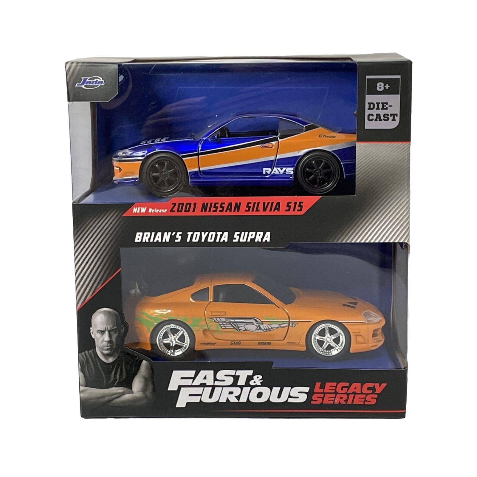 Jada F&F Legacy Series 2001 Nissan Silvia S15&Brian's Toyota Supra  1/32 İkili Araba Seti
