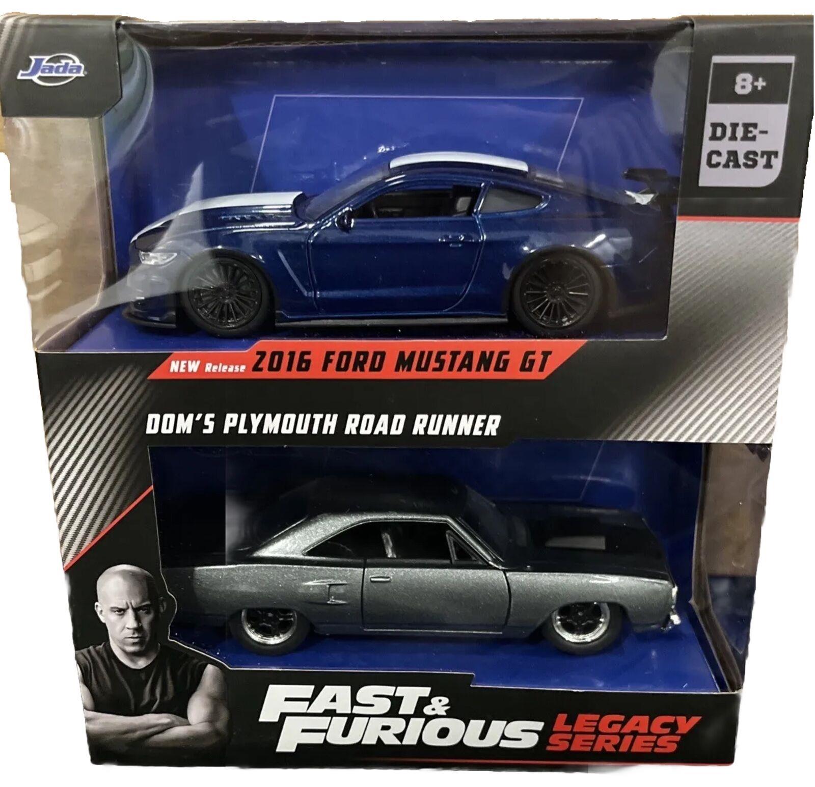 Jada F&F Legacy Series 2016 Ford Mustang GT& Dom's Plymouth Road Runner 1/32 İkili Araba Seti