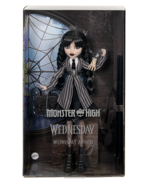 Monster High Wednesday Addams Okul Üniformalı Bebek HXJ04