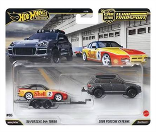 Hot Wheels Car Culture Team Sports '89 Porsche 944 & 2008 Porsche Cayenne FLF56 - JHX96