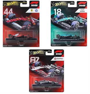 Hot Wheels Premium Formula 1 Üçlü Araba Seti FERRARİ- ASTON MARTİN-HAAS