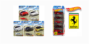 Hot Wheels Race Off Beşli Silver Series Araba Seti- Ferrari Beşli Regular Set