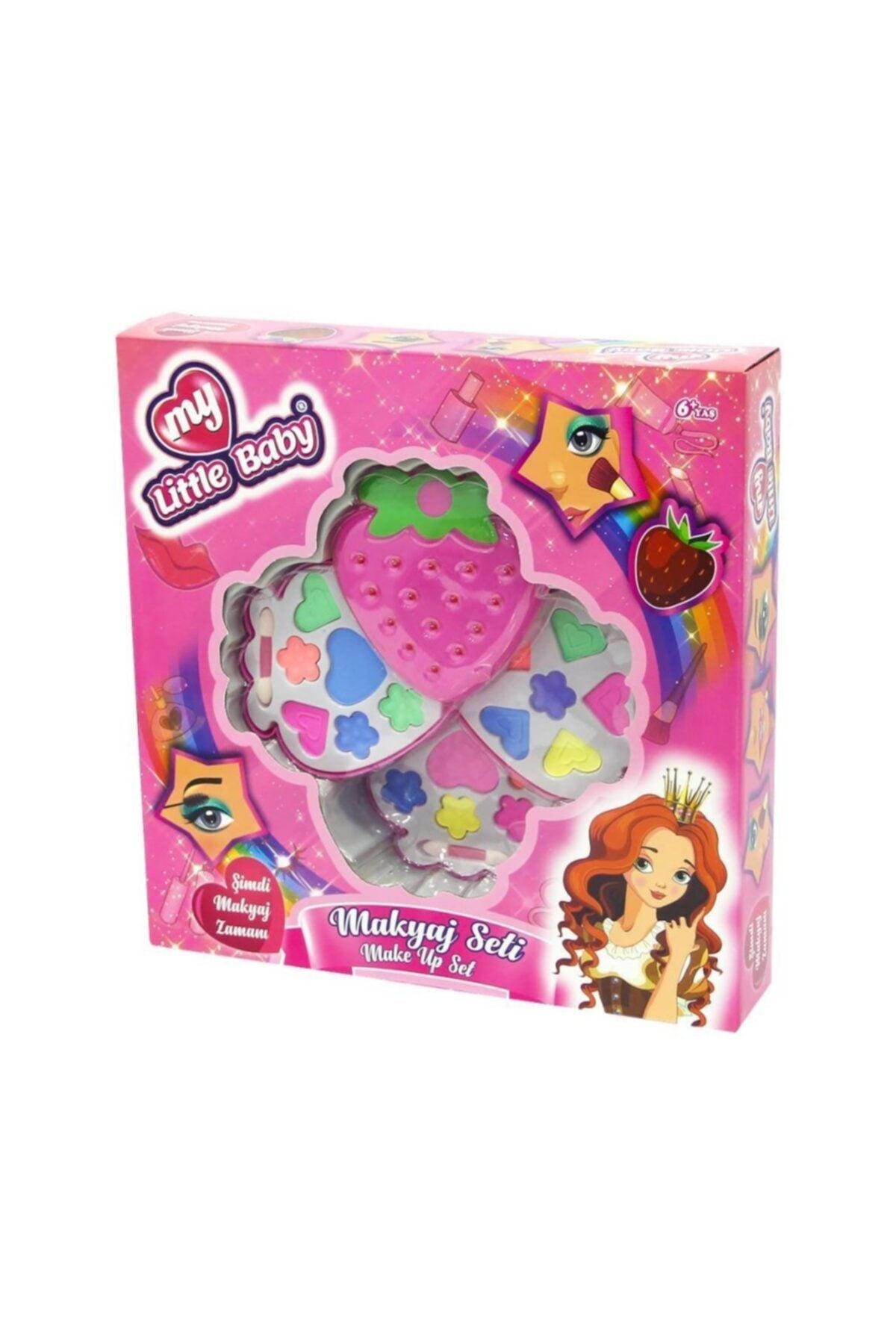 Çilek Kutulu Üçlü Makyaj Seti Pembe