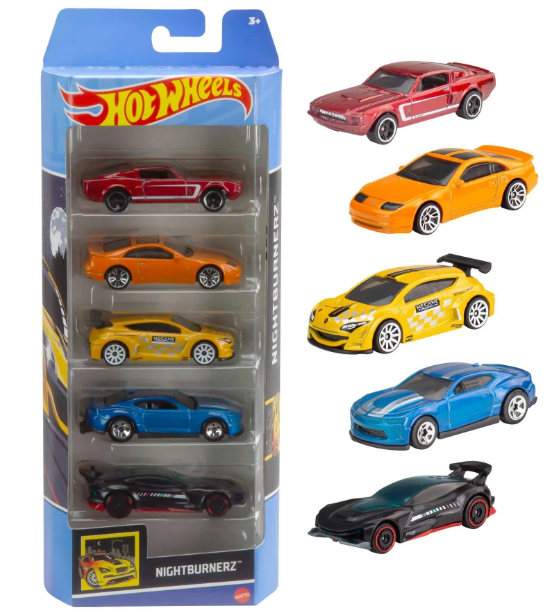 Hot Wheels Beşli Araba Seti Nightburnerz HTV43