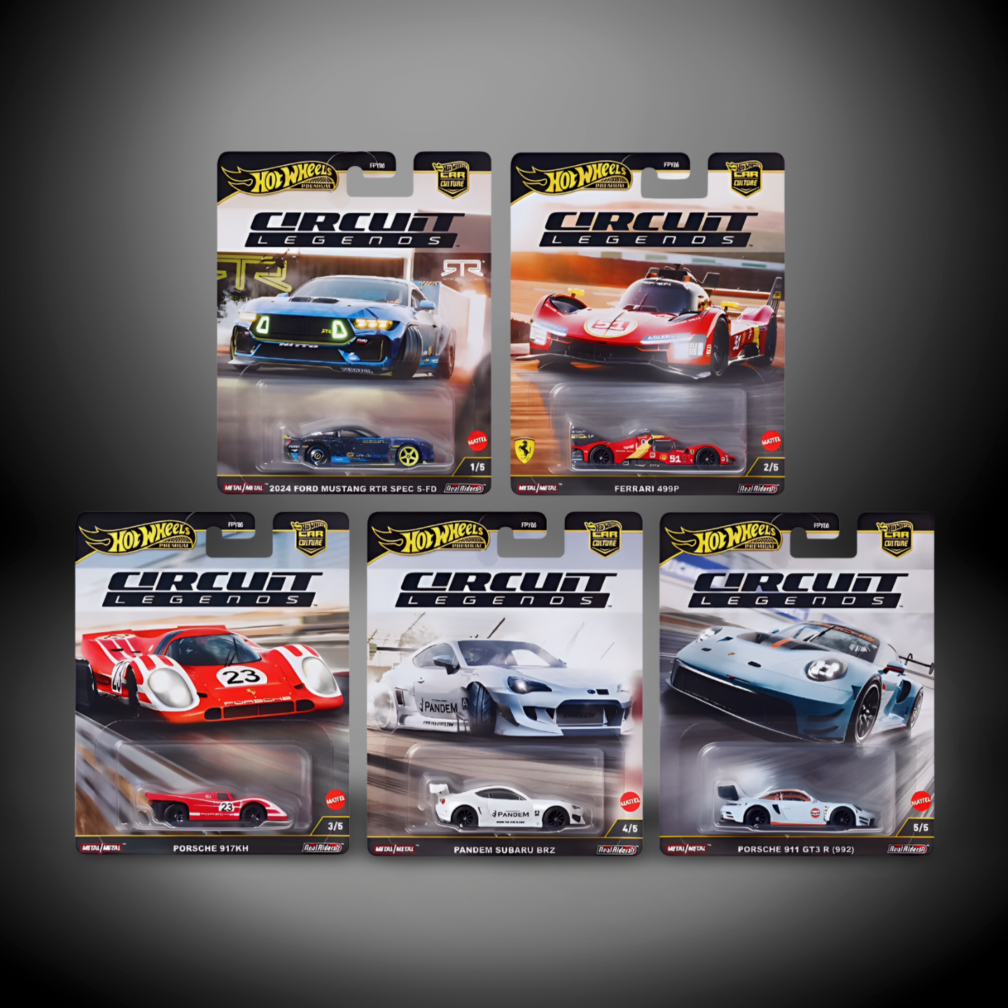 Hot Wheels Premium Circuit Legends Beşli Araba Seti