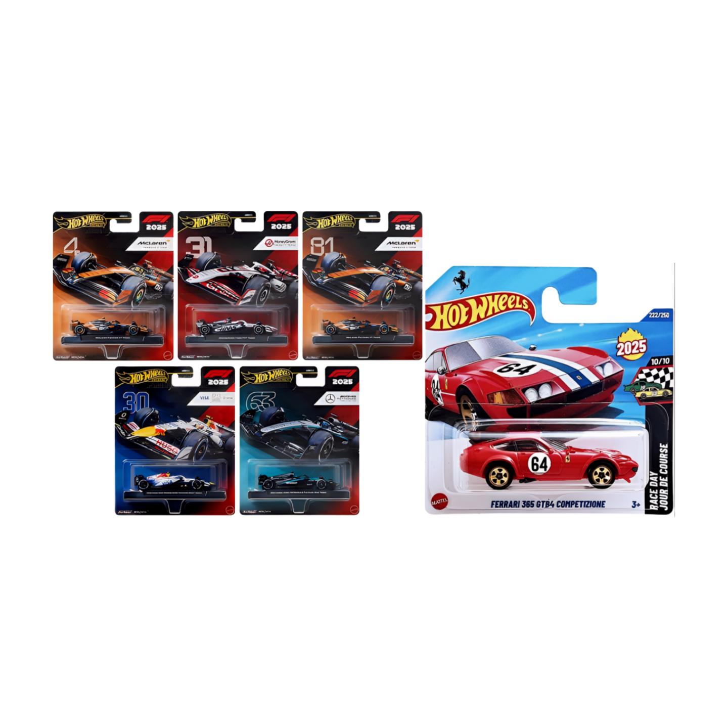 Hot Wheels Premium Formula 1 Beşli Araba Seti- Hot Wheels Regular Ferrari 365 GTB4 Competizione