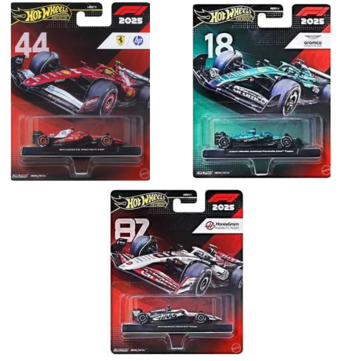 Hot Wheels Premium Formula 1 Üçlü Araba Seti FERRARİ- ASTON MARTİN-HAAS