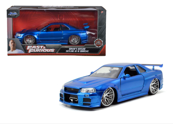 Jada Fast&Furious Temalı 2002 Nissan Skyline 1:24 Model Araba