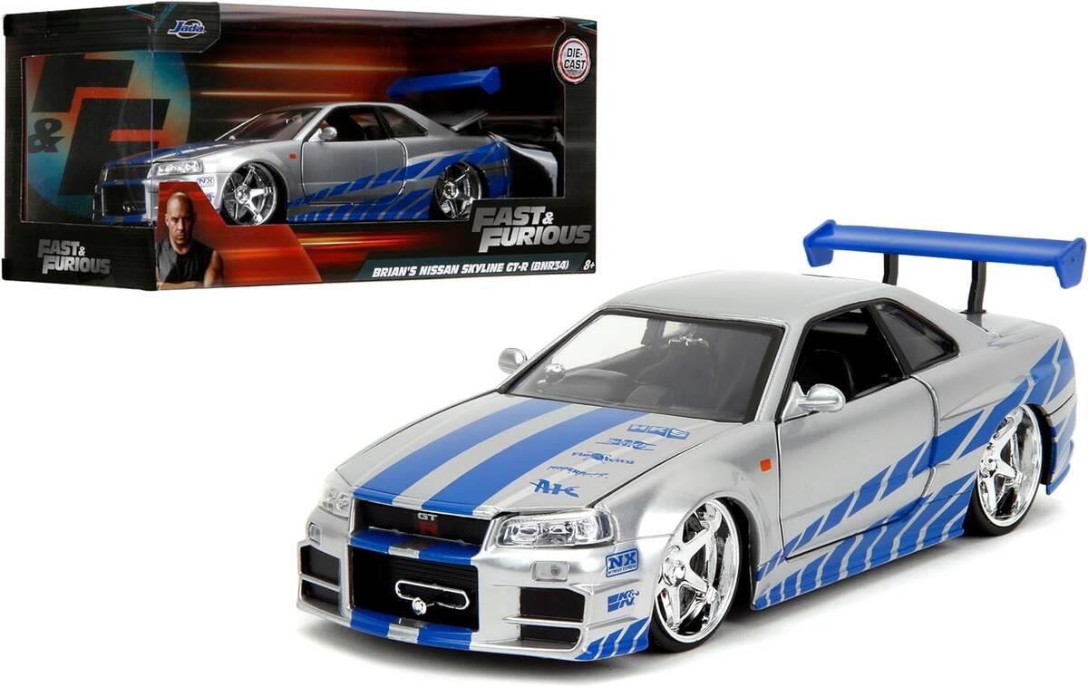 Jada Fast&Furious Temalı Nissan Skyline 2002 GT-R R34 1:23 Model Araba