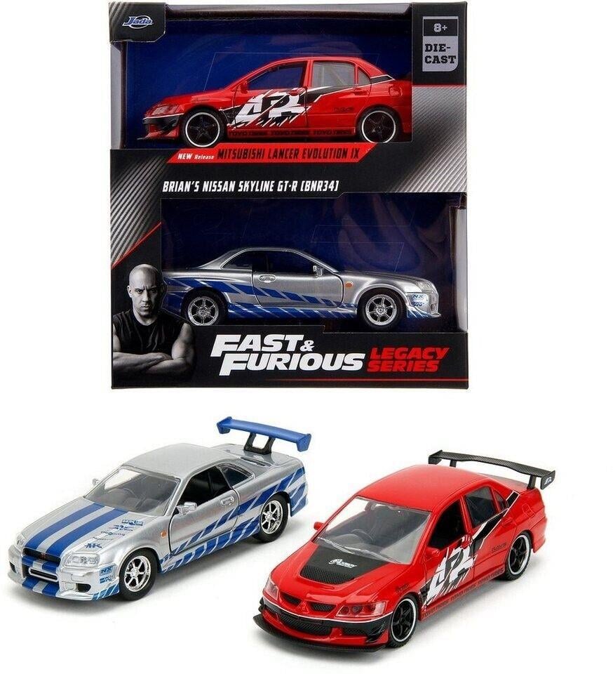 Jada F&F Legacy Series Mitsubishi Lancer Evo IX& Brian's Nissan Skyline GT-R [BNR34] 1/32 İkili Araba Seti
