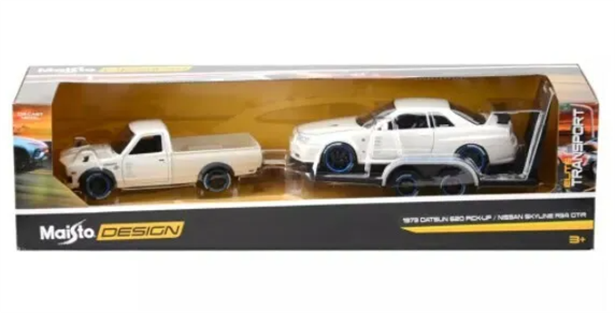 Maisto 1973 Datsun 620 Pick-up / Nissan Skyline R34 GT-R 1/18 Set