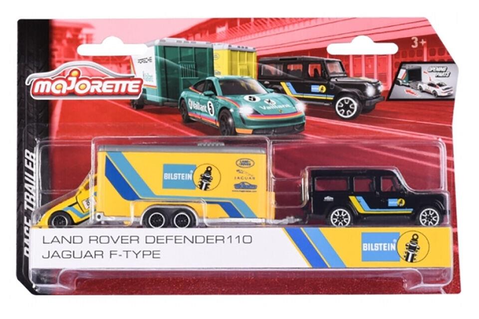 Majorette Taşıyıcı Trailer-Araç Setleri Land Rover Defender 110- Jaguar F-Type