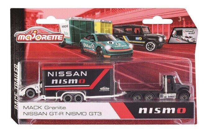 Majorette Taşıyıcı Trailer-Araç Setleri Mack Granite-Nissan GT-R Nismo GT3