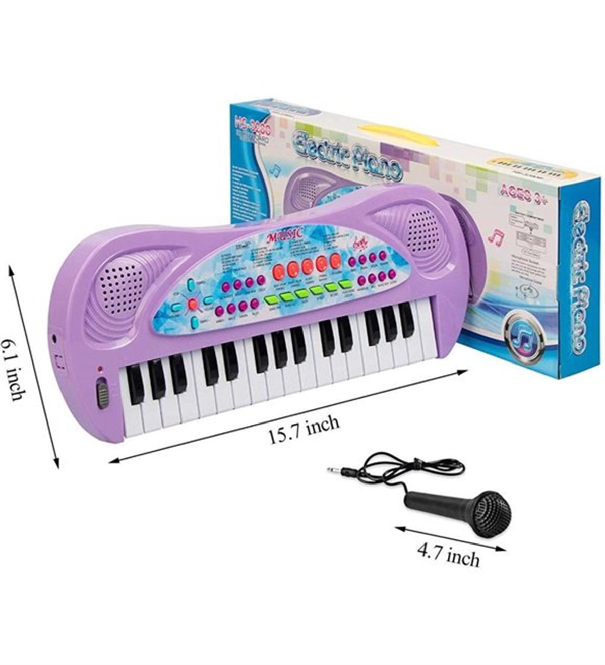 Mikrofonlu Pilli Piyano Mor