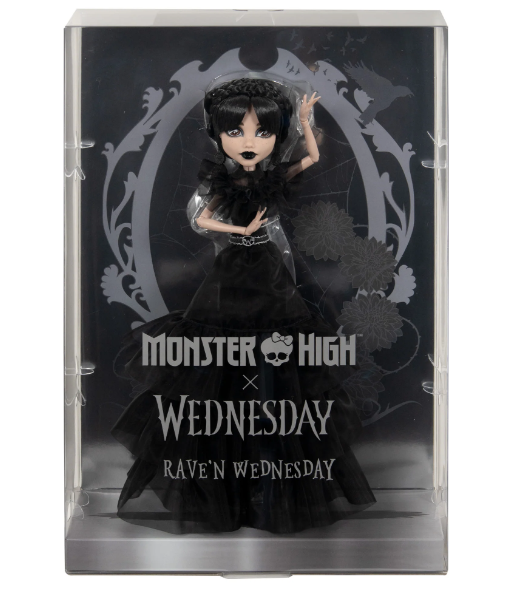 Monster High Rave'n Wednesday Balo Kıyafetli Bebek