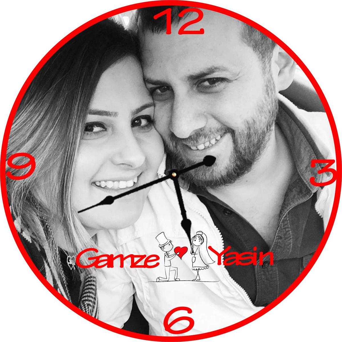 Kişiye ,İsme özel Sevgililer Günü Duvar Saati