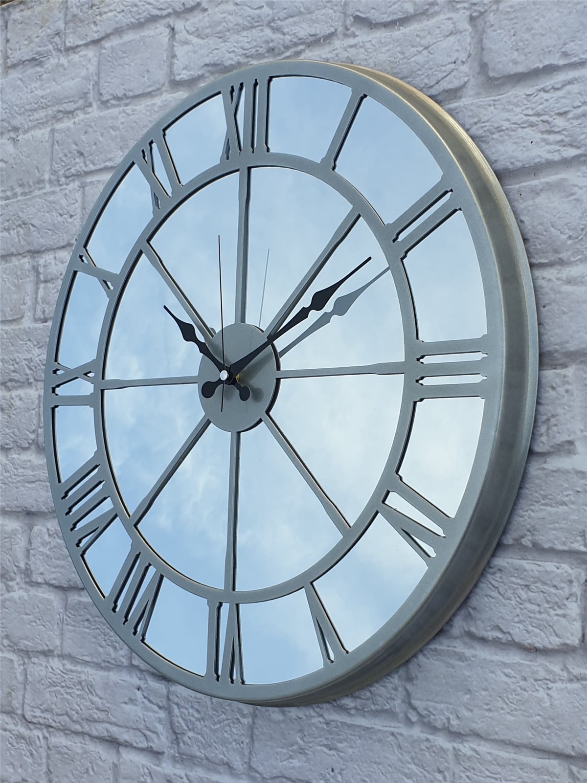 Markakanvas Metal  AYNALI Duvar Saati  ( Çap 50 cm -Çap 80 cm )