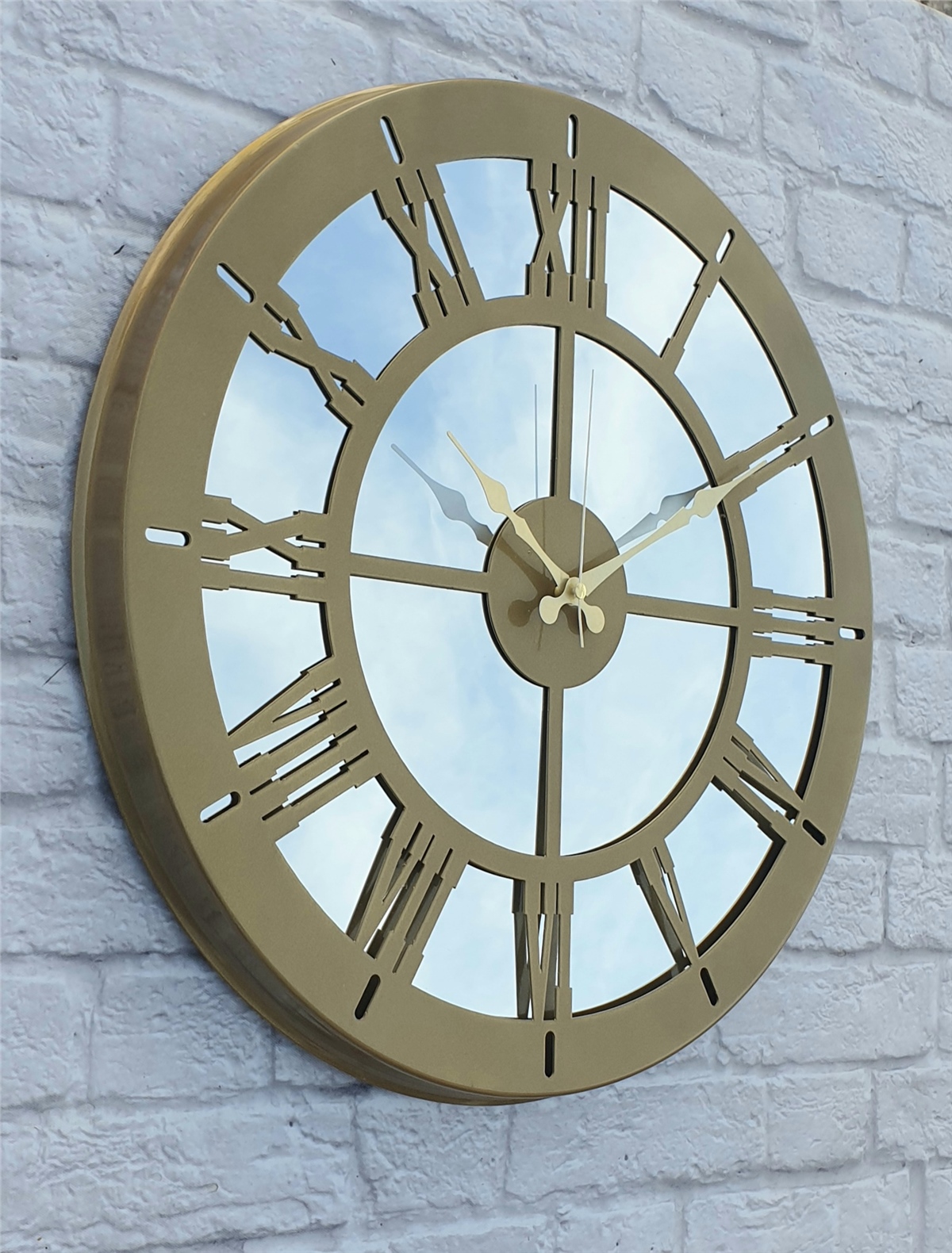 Markakanvas Metal  AYNALI Duvar Saati  ( Çap 50 cm -Çap 80 cm )