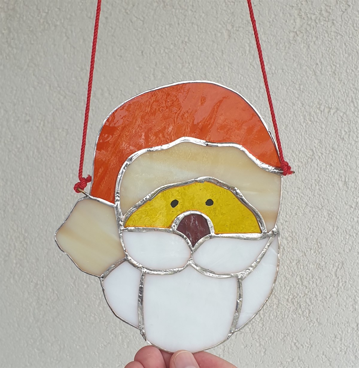 Markakanvas Noel Baba cam vitray 16x14cm 